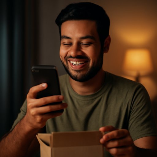 tkgem ব্যবহারকারী হাতে ফোন নিয়ে রাতের ঘরে